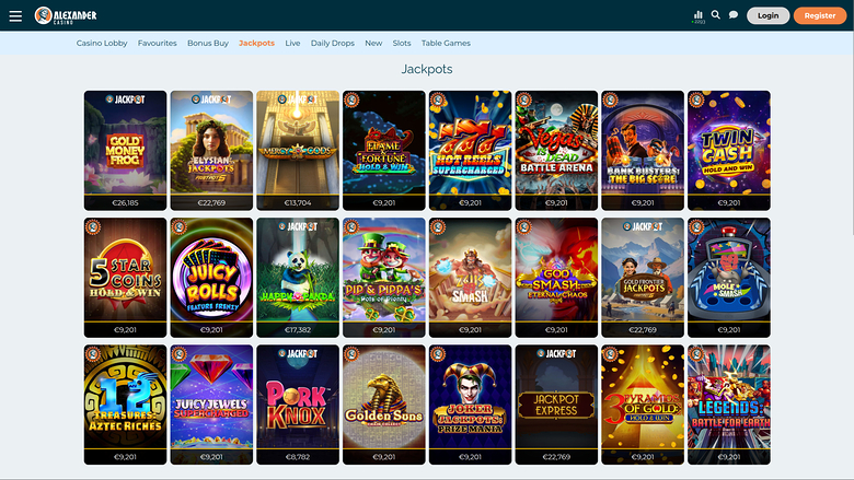 Jackpot de bureau d'Alexander Casino