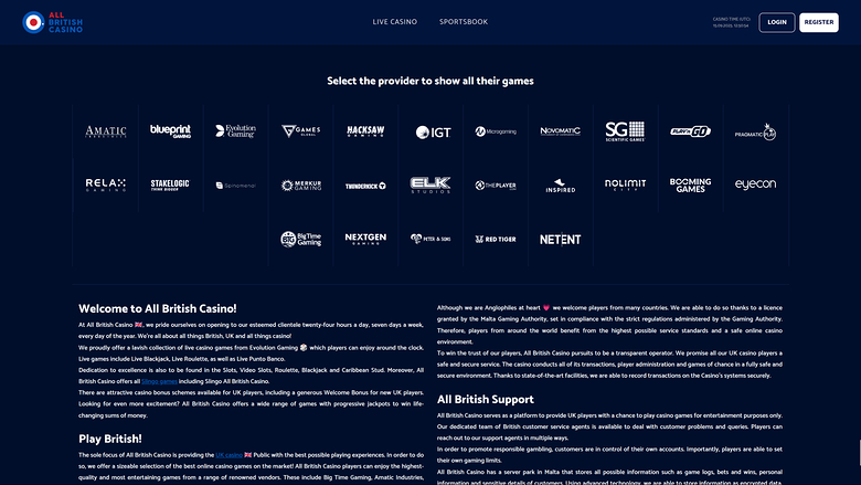 Desarrolladores de juegos de escritorio de All British Casino