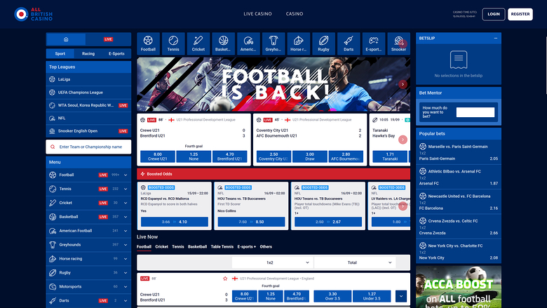 Deportes de escritorio de All British Casino