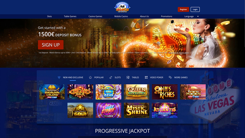 Page d'accueil de bureau de All Slots Casino
