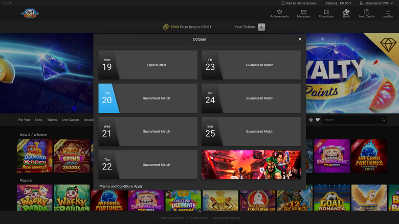 All Slots Casino Desktop Promotions