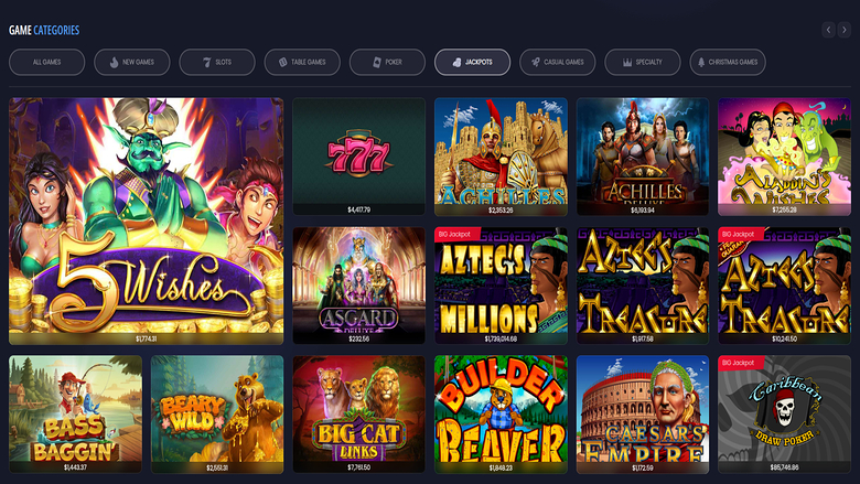 Jackpot desktop di All Stars Slots Casino