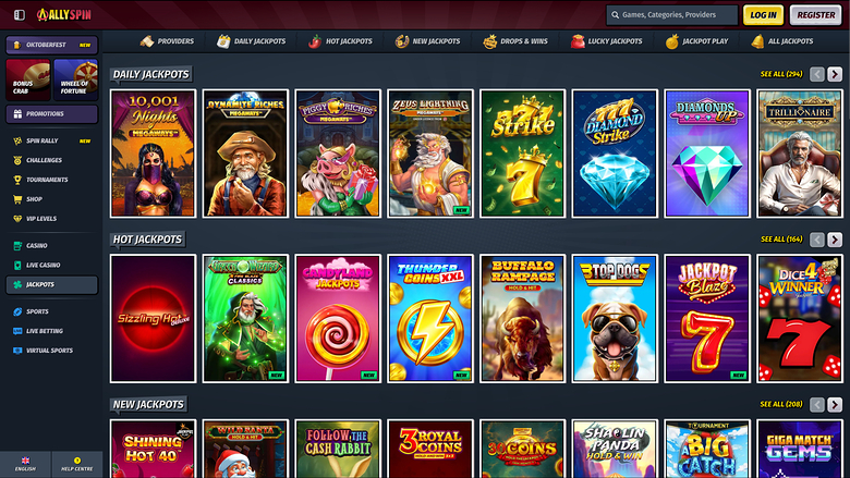 Jackpot de bureau AllySpin Casino