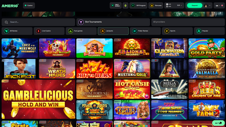 Jackpot sur ordinateur de Amerio.bet Casino