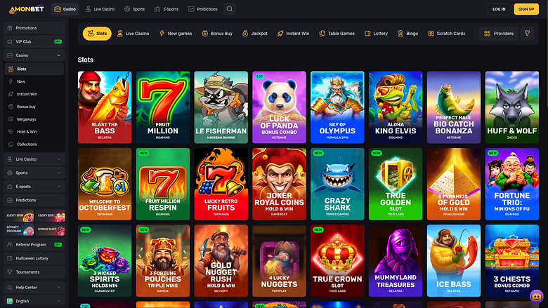 Giochi per desktop del casinò Amonbet