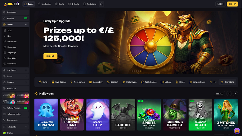 Pagina iniziale desktop di Amonbet Casino