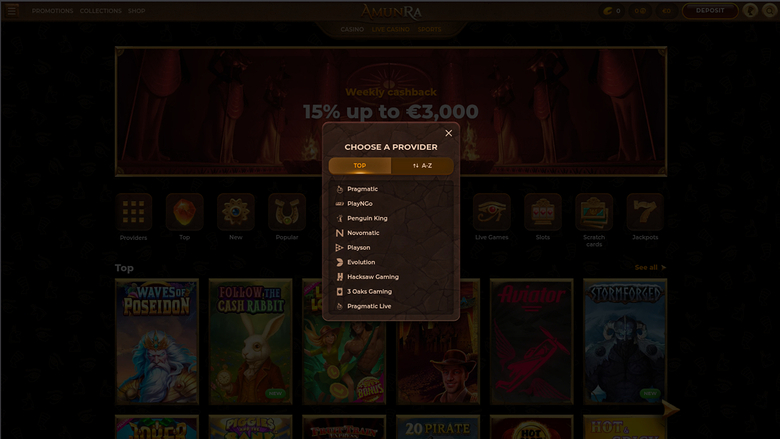 Développeurs de jeux sur ordinateur de AmunRa Casino