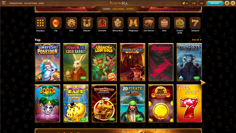 Jeux de bureau de AmunRa Casino