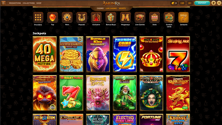Jackpot sur ordinateur de AmunRa Casino