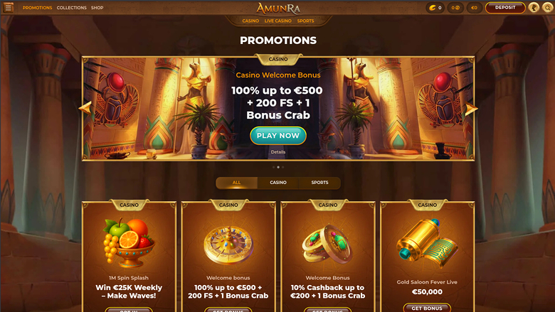 Promotions sur ordinateur de AmunRa Casino