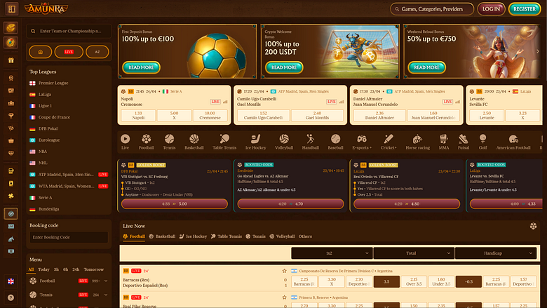 AmunRa Casino Desktop Sports Image