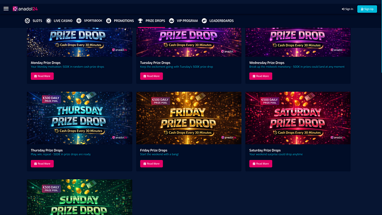Anadol24 Casino Desktop Prize Drops