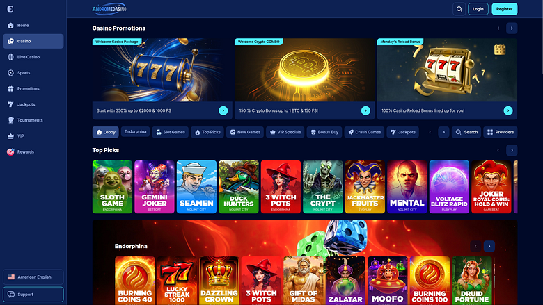 Juegos de escritorio del casino Andromedasino