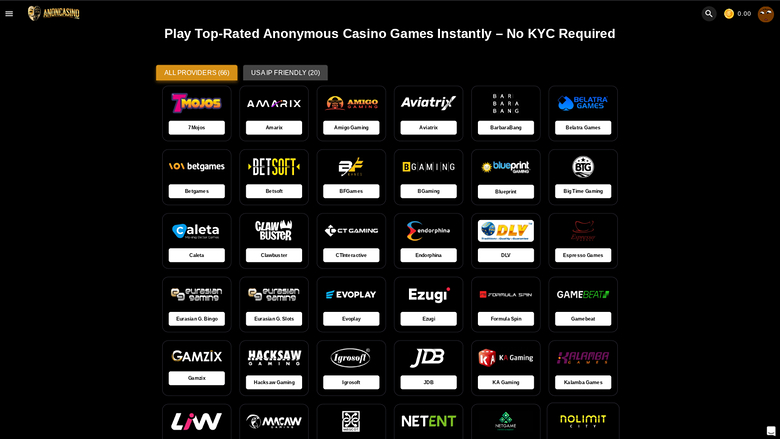 Développeurs de jeux sur ordinateur de anon Casino