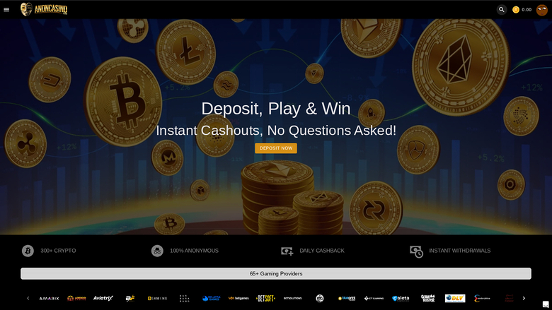 Page d'accueil de bureau de anon Casino