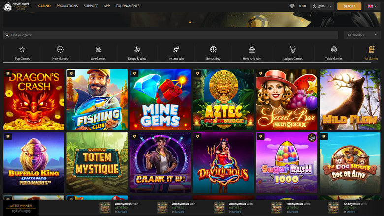 Jeux de bureau de anonymous Casino