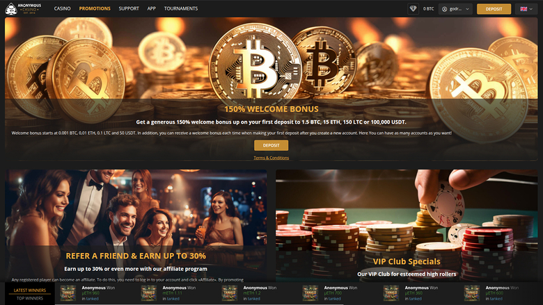 Promotions sur ordinateur de anonymous Casino