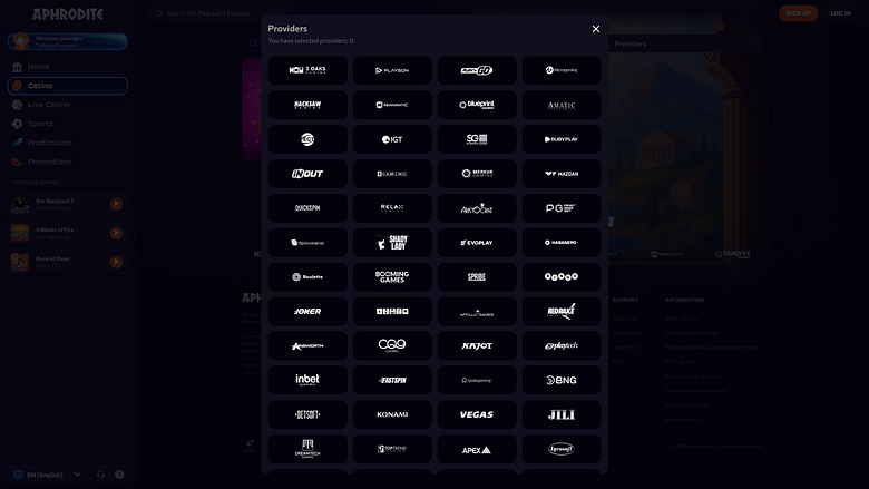 アフロディーテカジノデスクトップゲーム開発者