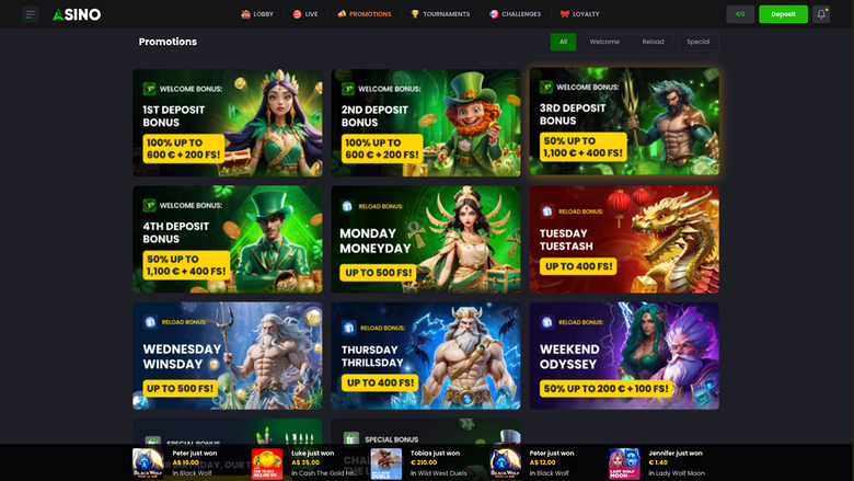 Promotions de bureau d'Asino Casino