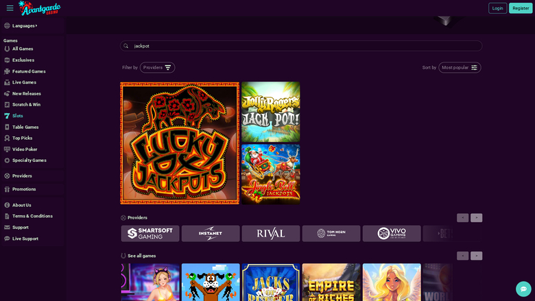 Jackpot de bureau d'Avantgarde Casino