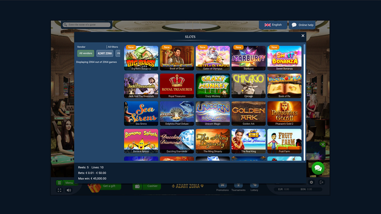 Azart Zona Casino Desktop Games