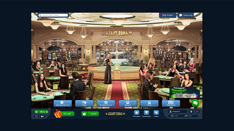 Azart Zona Casino Desktop Homepage