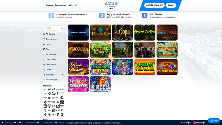 Bote de escritorio de Azur Casino