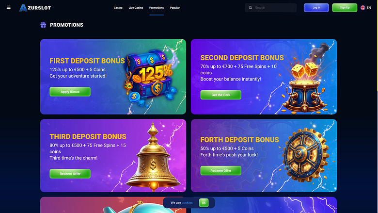 Azur Slot Casino Aktionen Desktop