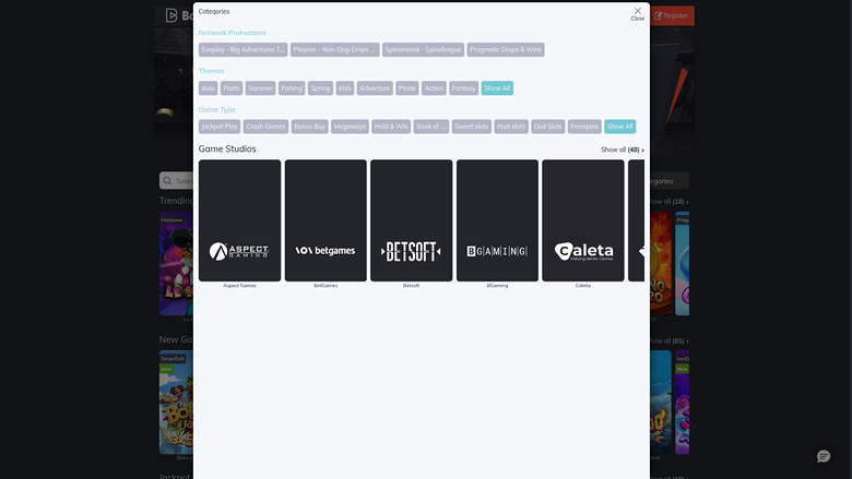 Développeurs de jeux sur bureau de Bahigo Casino
