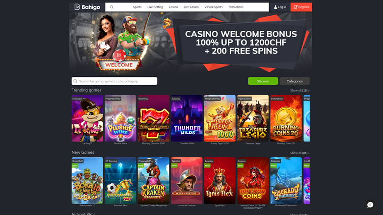 Page d'accueil de bureau de Bahigo Casino