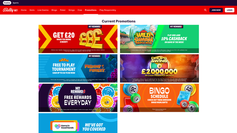 Promotions de bureau de Bally Casino