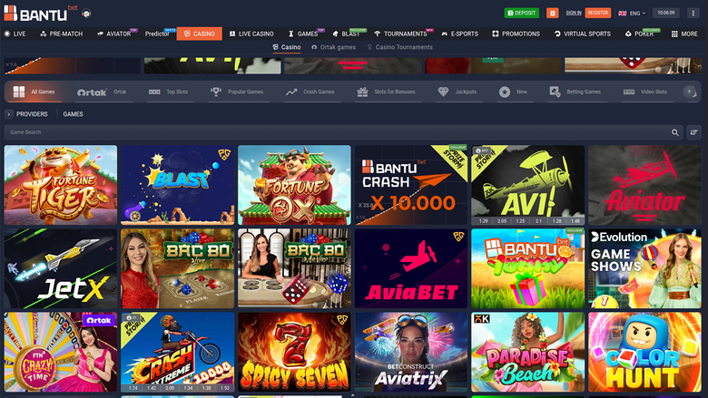 Jeux de BantuBet Casino sur ordinateur