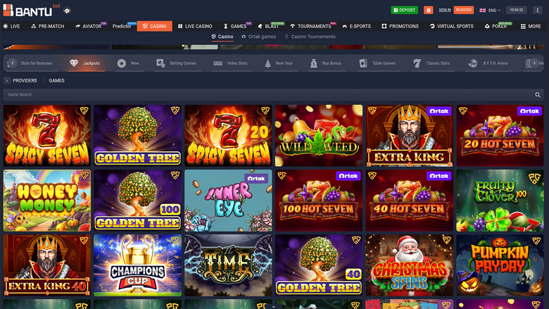 Jackpot de BantuBet Casino sur ordinateur