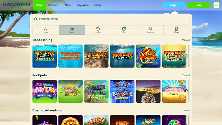 Barbados Casino Desktop-Spiele