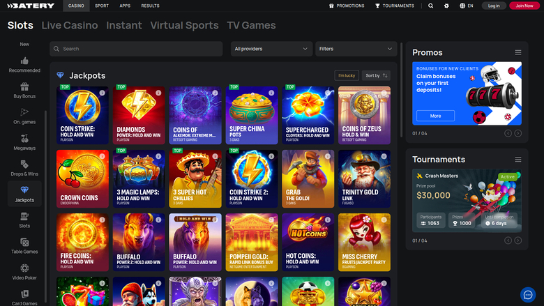 Jackpot di Batery su desktop