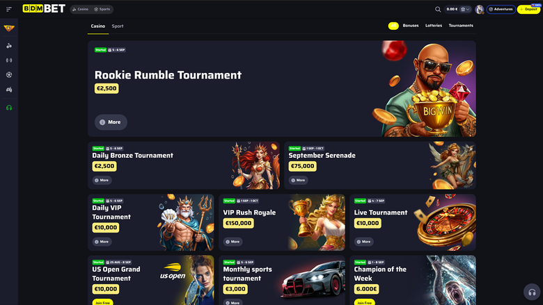 Promozioni desktop di BdmBet Casino