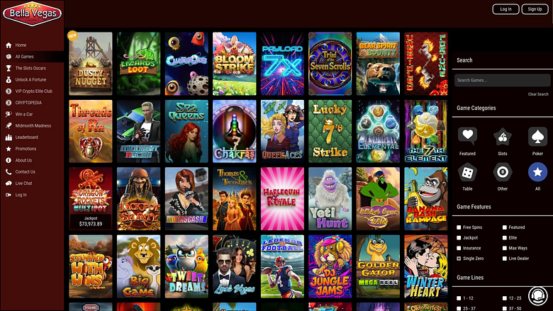 Игры Bella Vegas Casino для компьютера