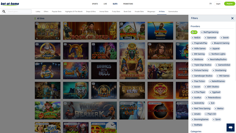 Développeurs de jeux de Bet-at-Home Casino sur ordinateur