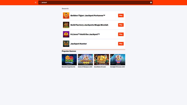 Jackpot de Bet Warrior sur ordinateur