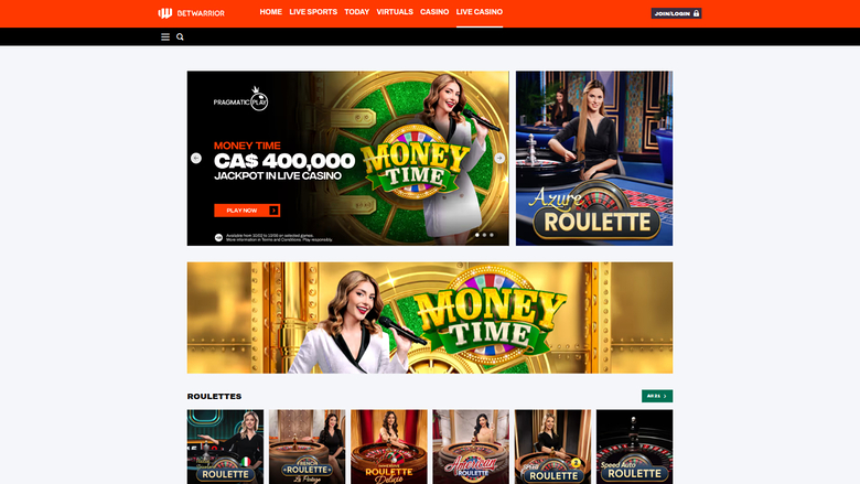 Croupier en direct de Bet Warrior sur ordinateur