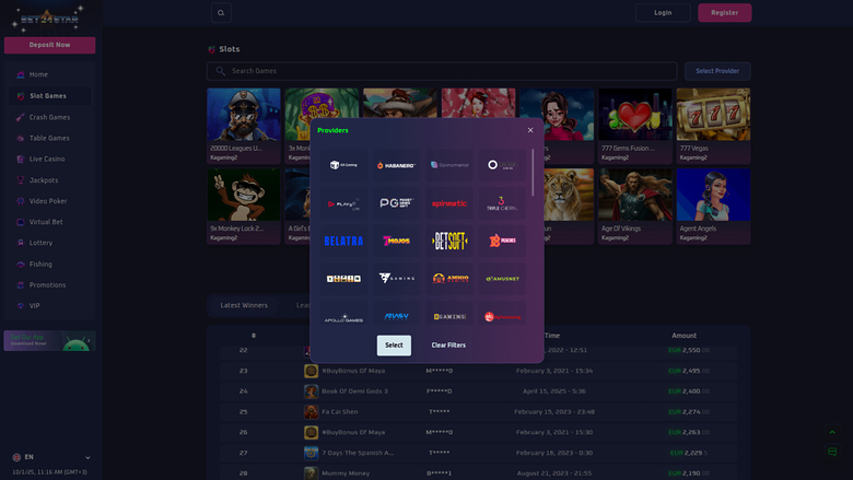 Sviluppatori di giochi desktop di Bet24Star Casino