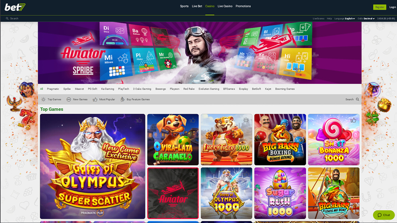 bet7 Casino Spielentwickler Desktop