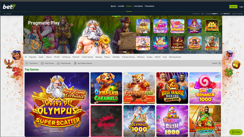 bet7 Casino Spiele Desktop