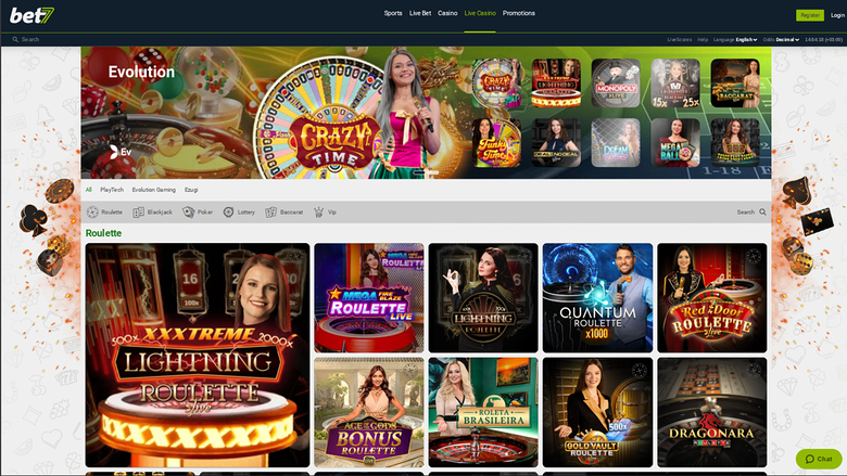bet7 Casino Live-Dealer Desktop