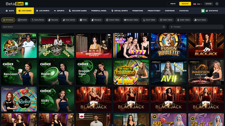 Живой дилер на ПК в BetaBet Casino