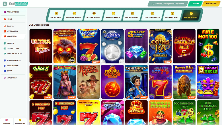 Betalright Casino Desktop-Jackpot
