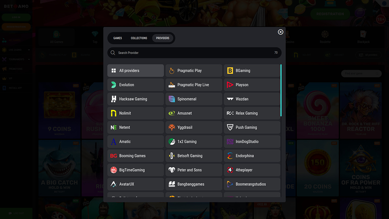Développeurs de jeux de bureau de Betamo Casino