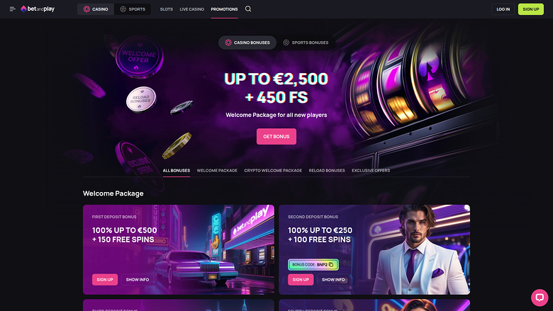 Акции Betandplay Casino на компьютере