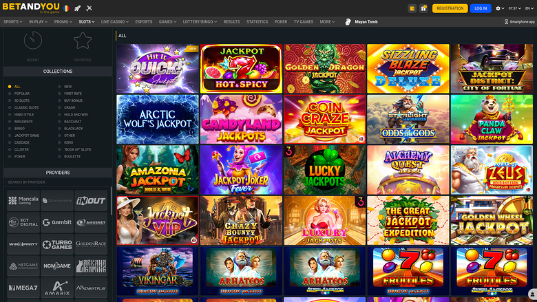 Джекпот Betandyou Casino для компьютера