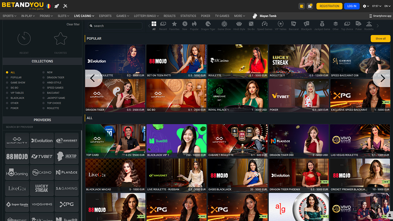 Live-дилер Betandyou Casino для компьютера